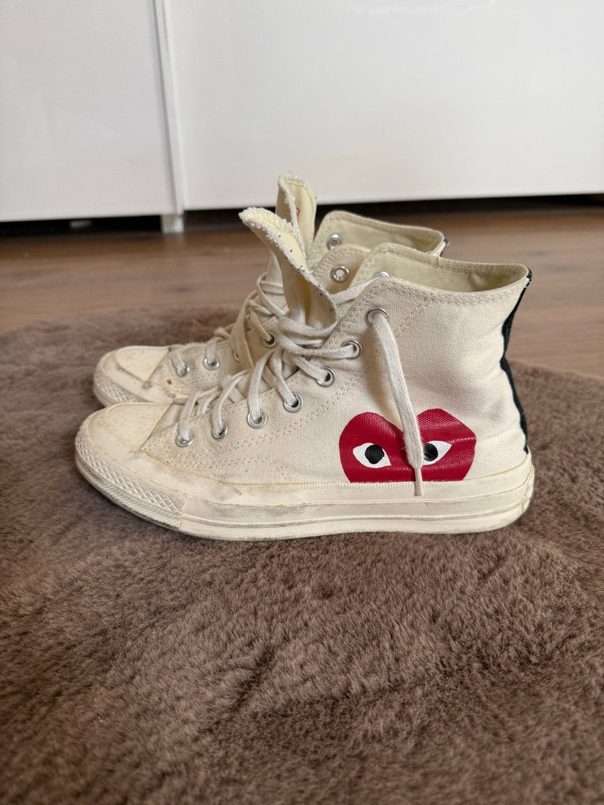 Converse Comme des Garçons Play sneakers, Kleding | Dames, Ophalen of Verzenden, Gedragen, Wit, Sneakers of Gympen
