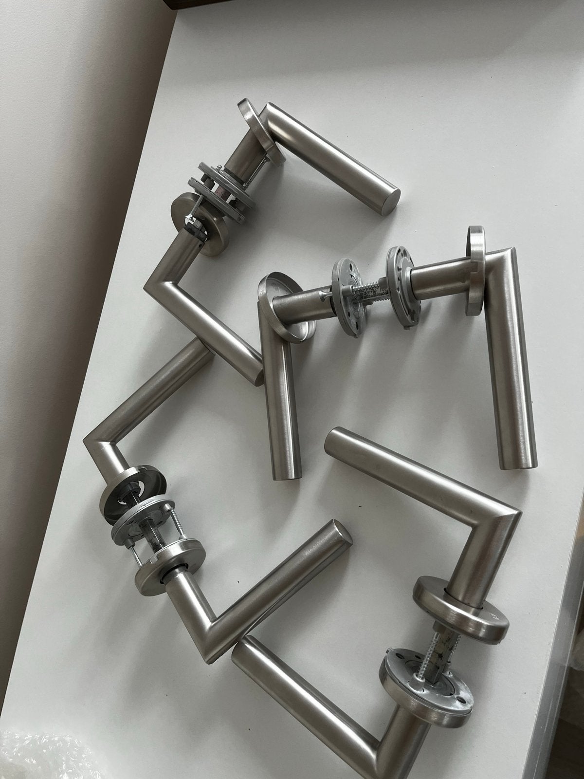 RVS Deurklinken Set - Modern en Duurzaam, Ophalen, Zo goed als nieuw, Rvs, Klink of Kruk