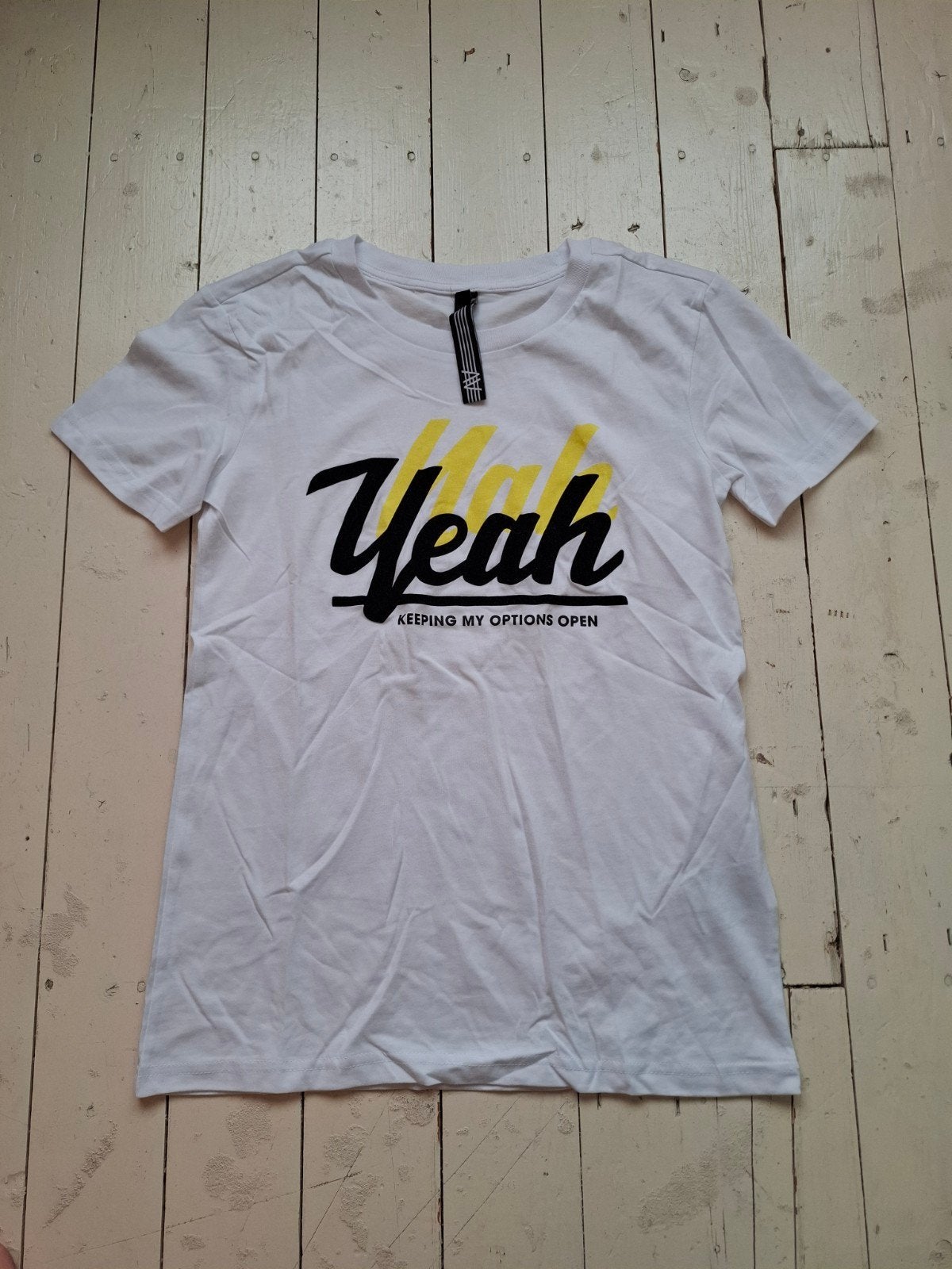Amy&ivy t-shirt The Sting maat XXS wit met geel en zwart, Kleding | Dames, Verzenden, Wit, Nieuw, Korte mouw