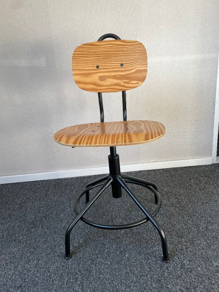 Houten bureaustoel, Ophalen, Gebruikt, Bruin, Bureaustoel