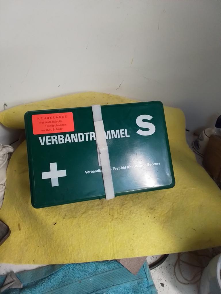 15231) mooi ongebruikte oude verband trommel, Diversen, Ophalen of Verzenden