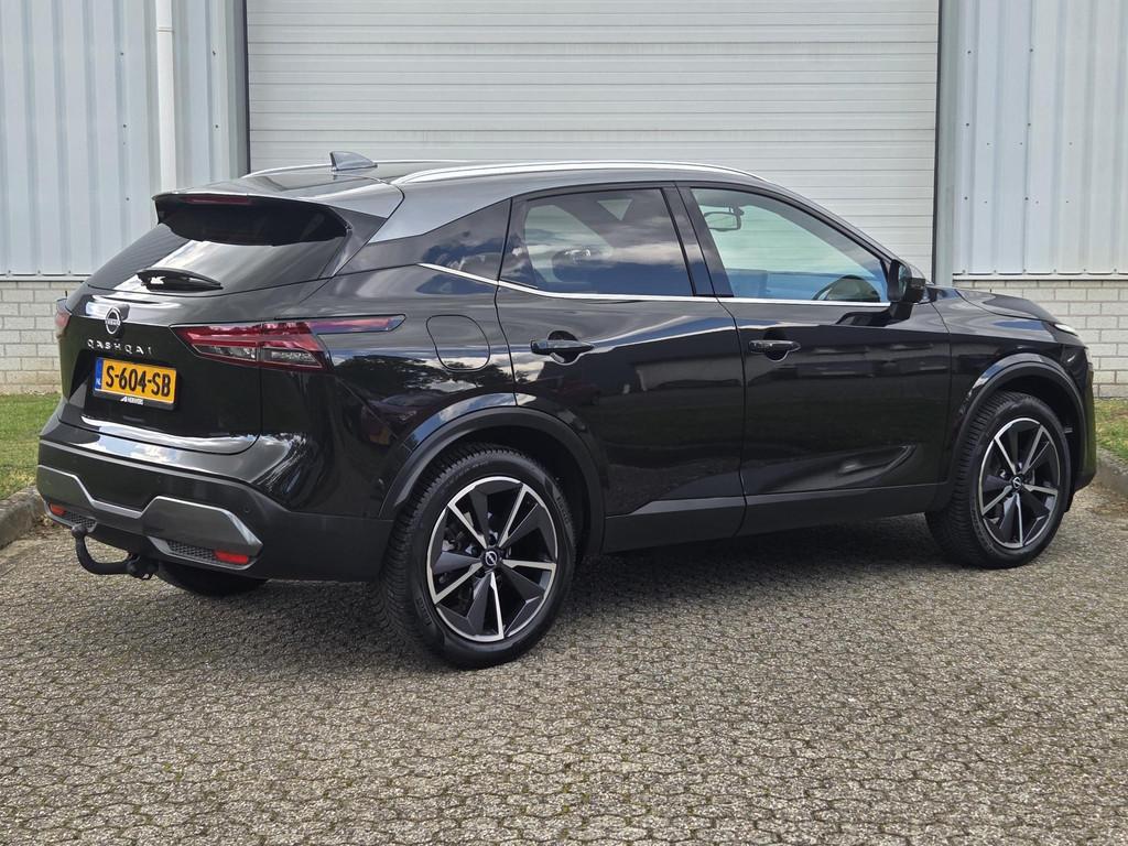 Nissan Qashqai 1.3 MHEV Xtronic Tekna / Trekhaak 1800KG / Ad, Euro 6, Leder en Stof, Zwart, Origineel Nederlands