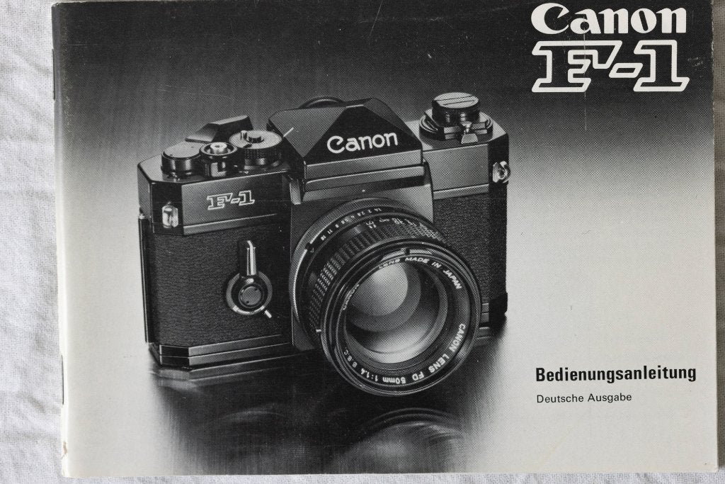 Canon F-1 Bedienunganleitung Duits, Ophalen of Verzenden, Zo goed als nieuw, Spiegelreflex, Canon