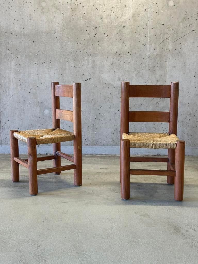 Set/2 “Charles Dudouyt” stoelen, Ophalen, Twee, Bruin, X