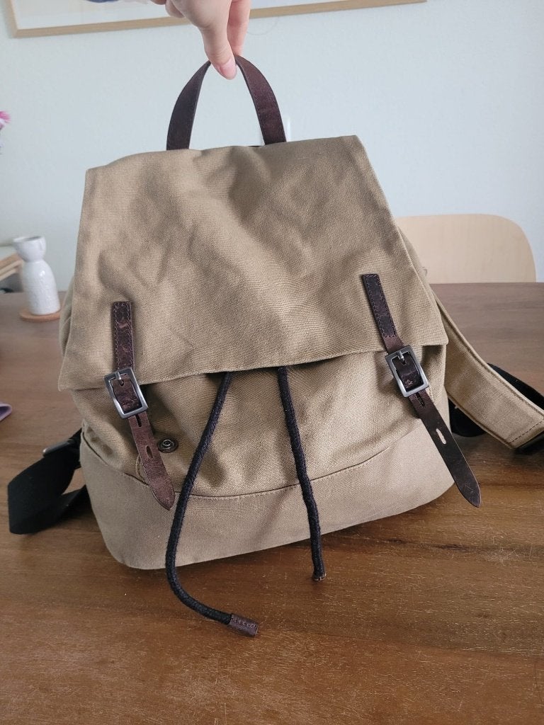 Marc O'Polo Canvas Backpack Rucksack Beige Original, Ophalen, Zo goed als nieuw, Beige, Overige typen