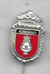 EMAILE VLISSINGEN WAPEN LOGO SPELD, Ophalen of Verzenden, Gebruikt, Stad of Land, Speldje of Pin