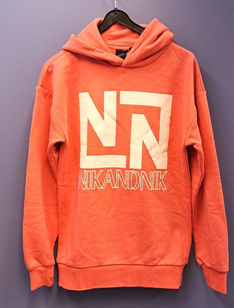 Nik & Nik roze hoodie trui met witte letters 12jr 152 48049