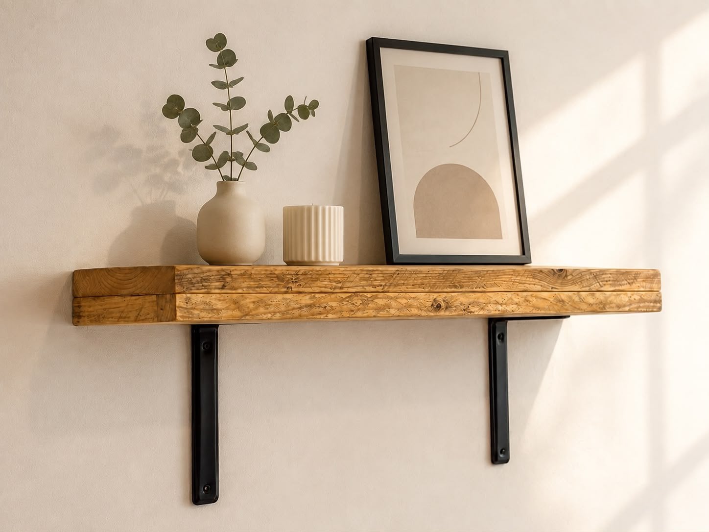 Luxe handgemaakte steigerhouten wandplank 80 cm, Ophalen of Verzenden, Nieuw