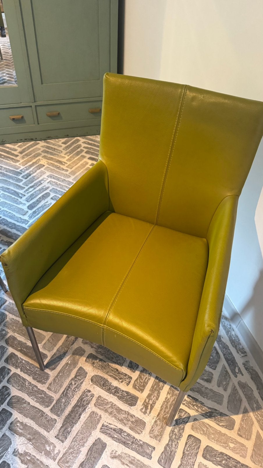 4 leren eetkamerstoelen, Ophalen, Gebruikt, Overige kleuren, Leer