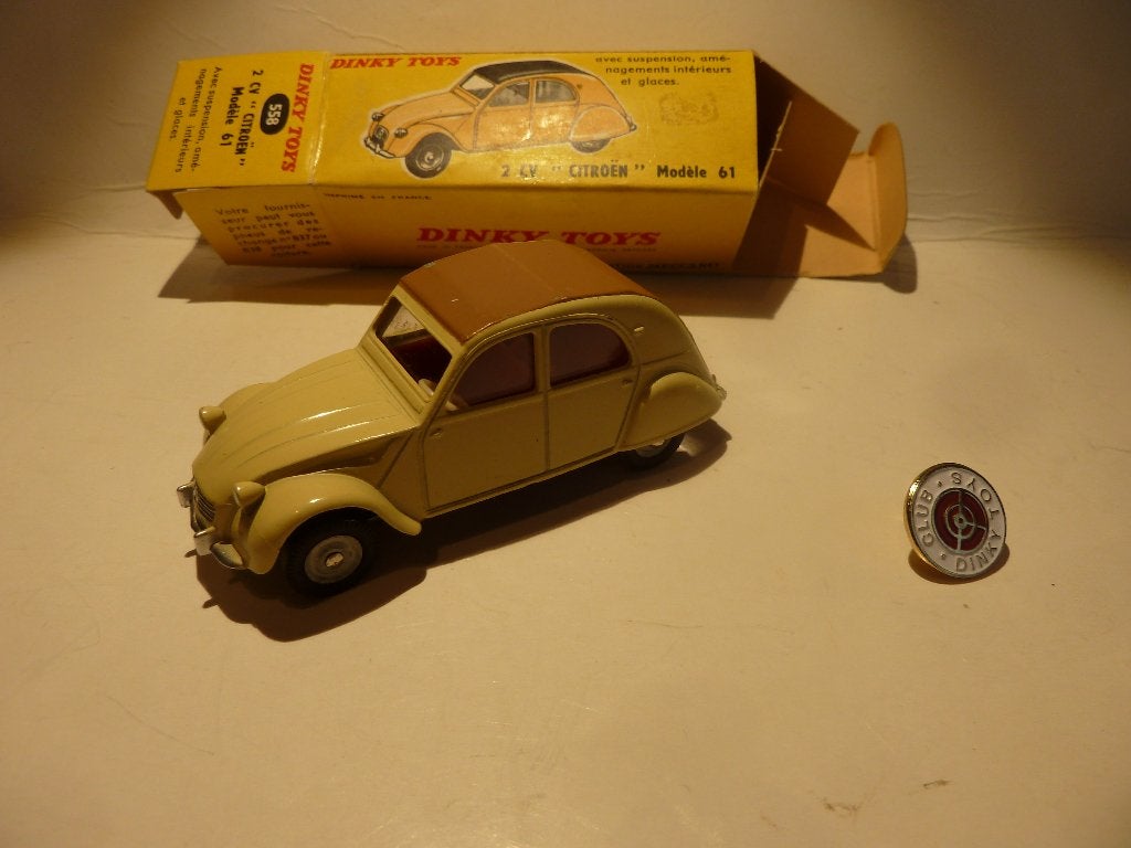 DINKY TOYS: FRANCE 558 >BEIGE< 2 CV CITROËN (99% mint/boxed), Ophalen of Verzenden, Nieuw, Auto, Dinky Toys