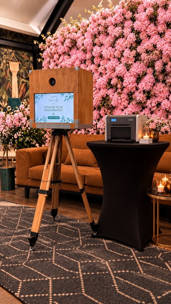 Roze flowerwall + Photobooth onbeperkt printen, Ophalen, Nieuw, Carnaval