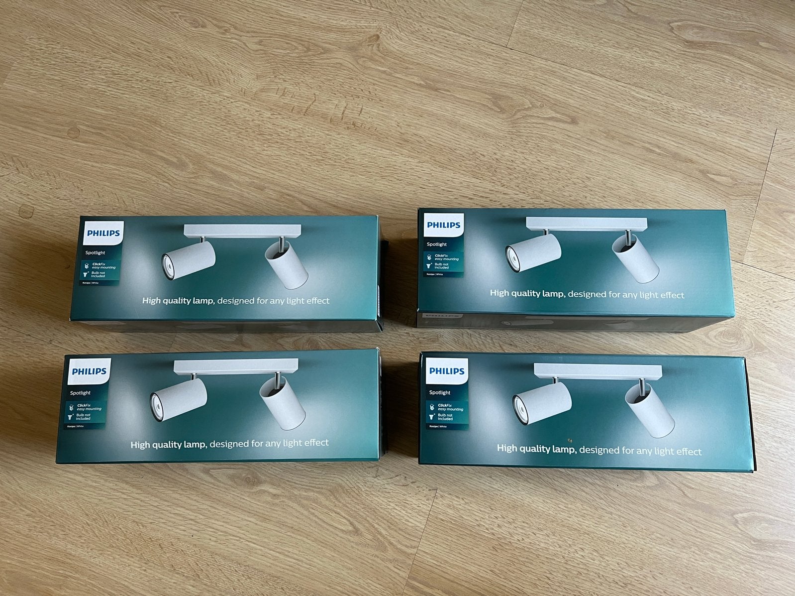 Philips Kosipo 4x 2-spots - Nieuw, Nieuw, Ophalen of Verzenden, Metaal, Plafondspot of Wandspot