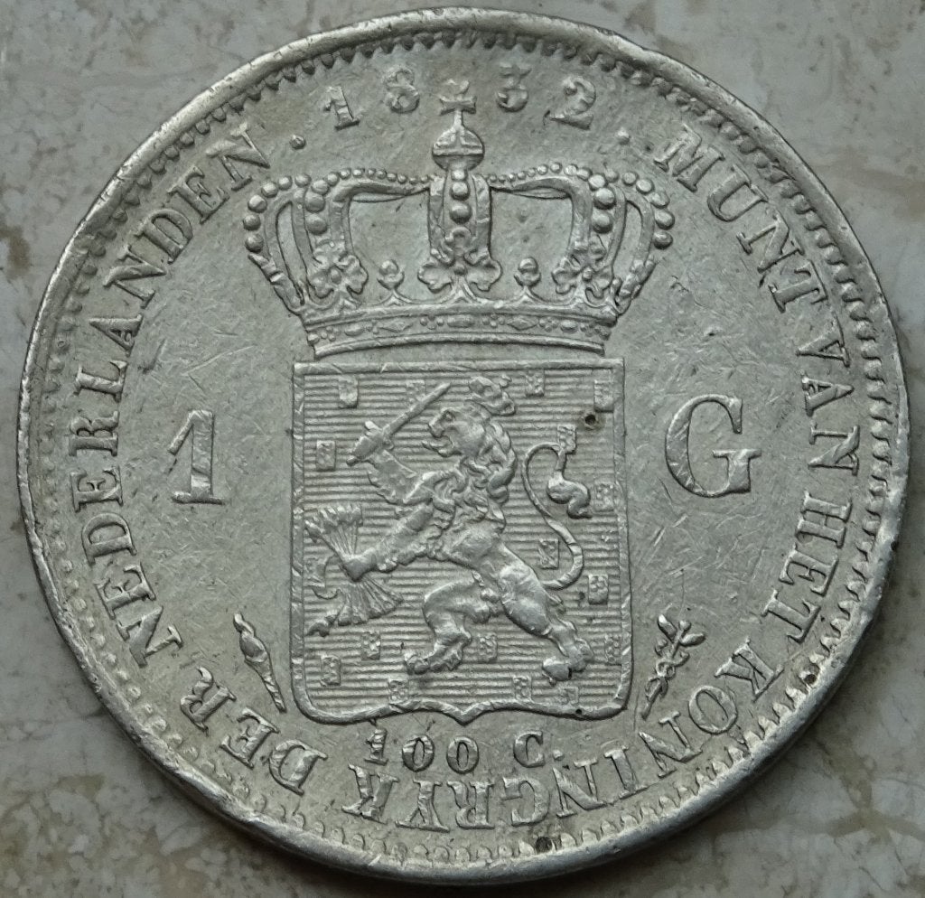 1 gulden 1832, 1 gulden, Verzenden, Zilver, Koning Willem I