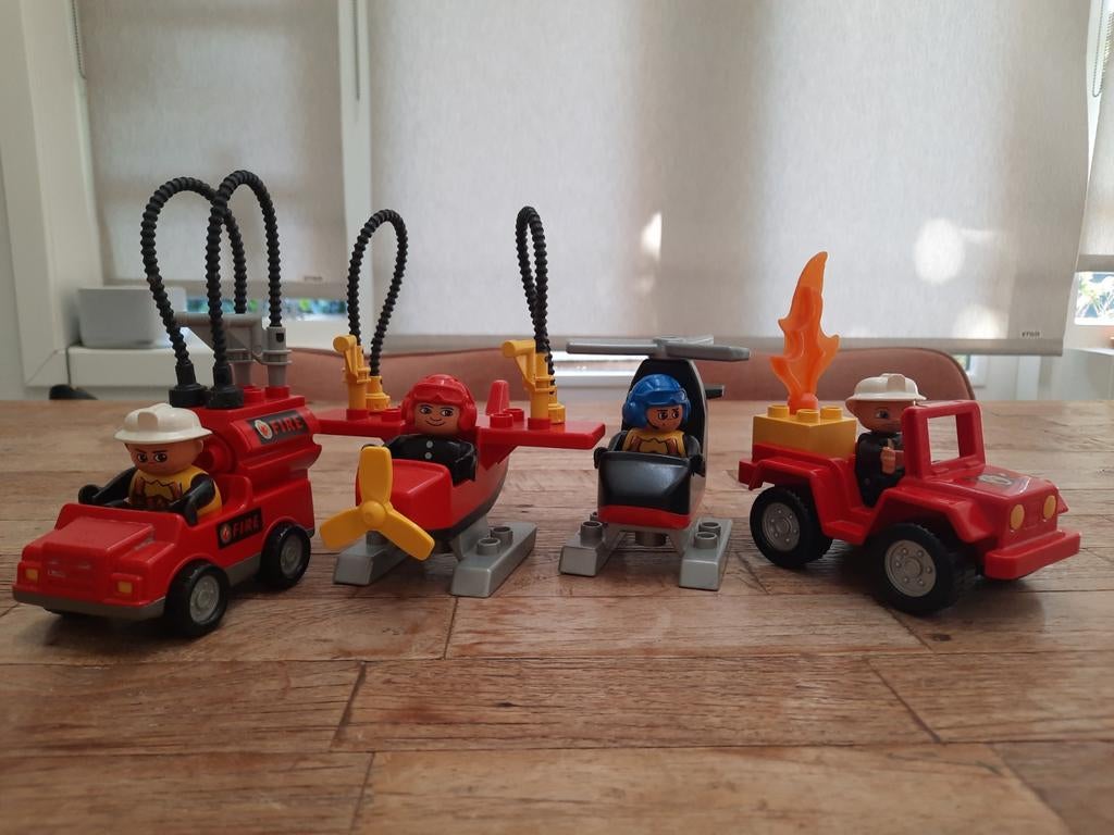 LEGO Duplo Brandweer commandant 6169, + brandweervoertuigen, Inclusief minifiguren, Gebruikt, Overige thema's, Ophalen of Verzenden