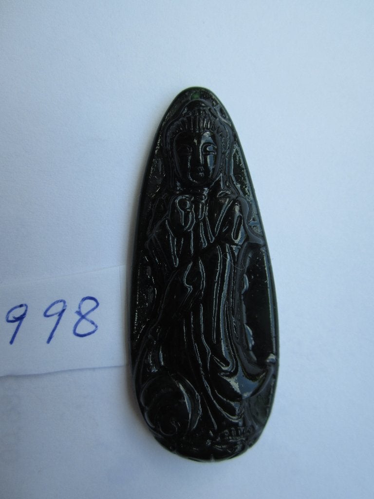 Amulet hanger van chinese jade 998 # Guanyin, Sieraden, Tassen en Uiterlijk, Kettinghangers, Ophalen of Verzenden, Zo goed als nieuw