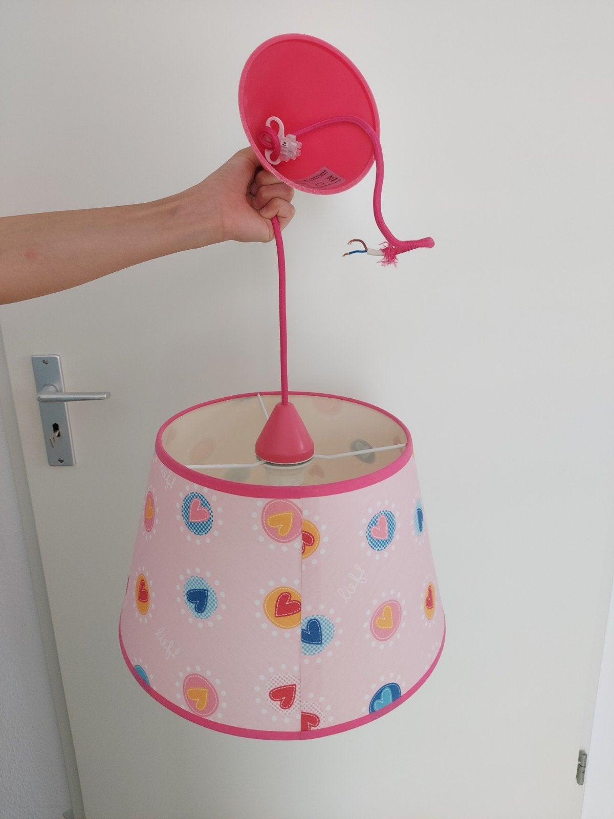 Roze kinderkamer met hartjes - Lief!, Ophalen, Gebruikt, Lamp