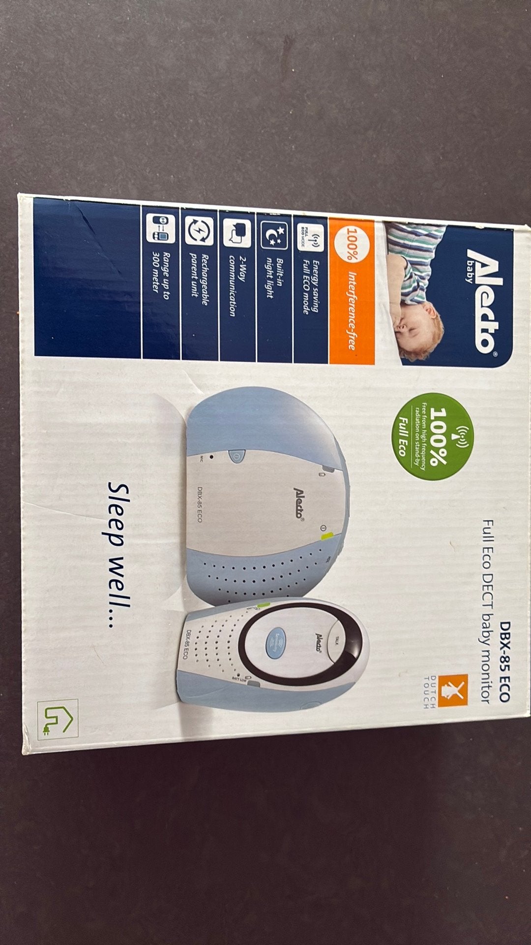Alecto dbx-85eco babyfoon, Kinderen en Baby's, Babyfoons, Verzenden, Gebruikt