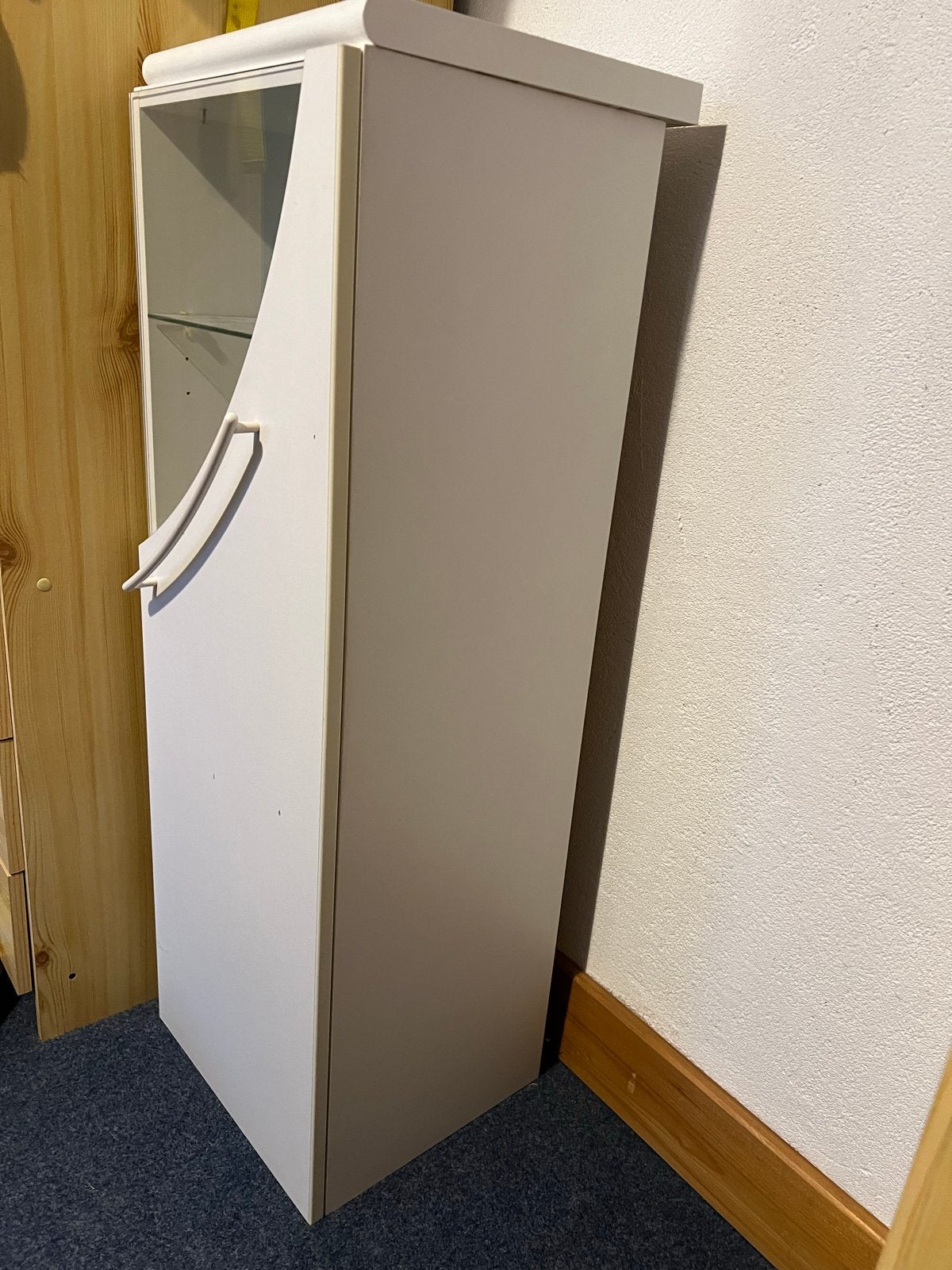 Witte vitrinekast , badkamerkast, Ophalen, Gebruikt