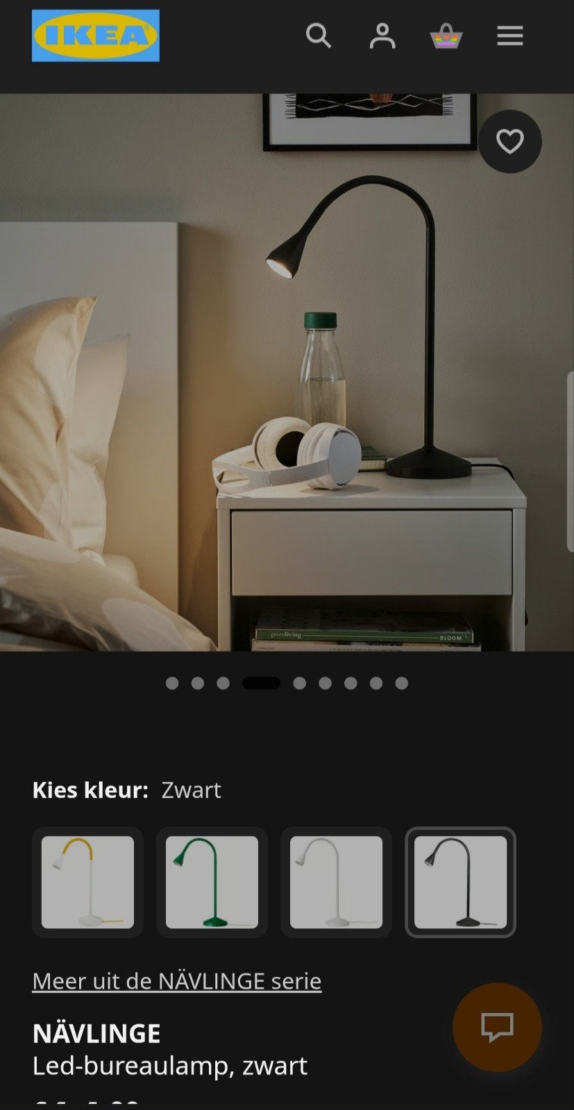 IKEA NÄVLINGE LED Bureaulamp - Zwart, Bureaulamp, Met schakelaar, Overige fittingen, Ophalen of Verzenden