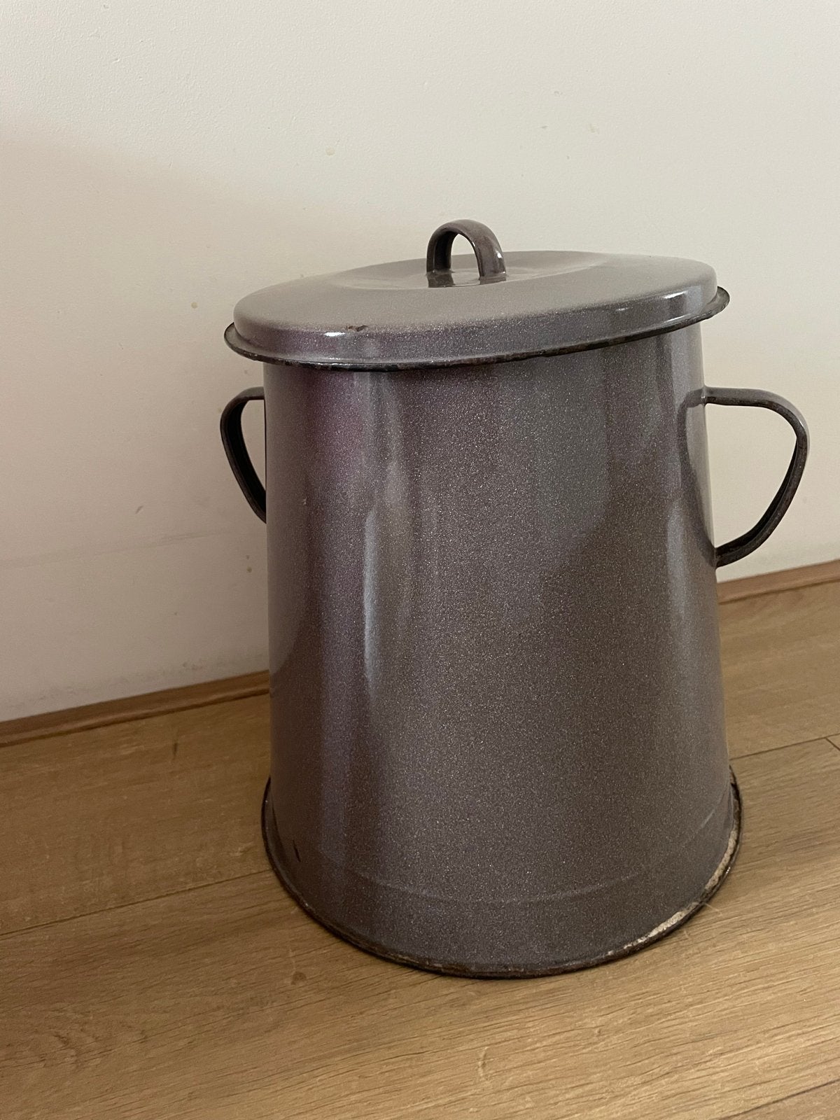 Vintage geëmailleerde emmer/pot - Paars, Ophalen of Verzenden