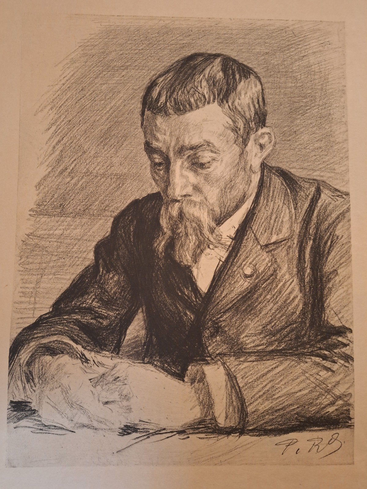 Lithografie architect Ch. Girault, gesigneerd P.R.B., Ophalen of Verzenden