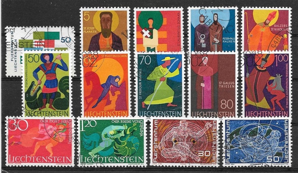 Liechtenstein 1967-1969 Diversen, Verzenden, Overige landen, Gestempeld