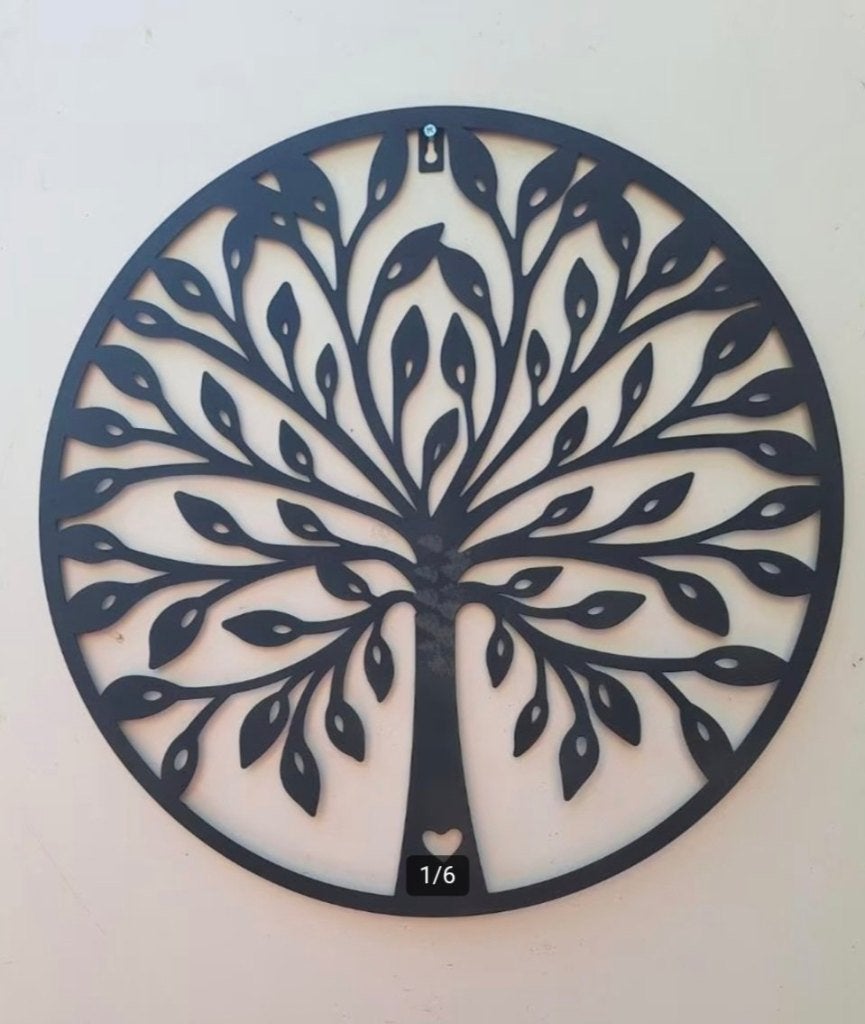 Metalen wanddecoratie levensboom Ø 52 cm zwart, Verzenden, Nieuw