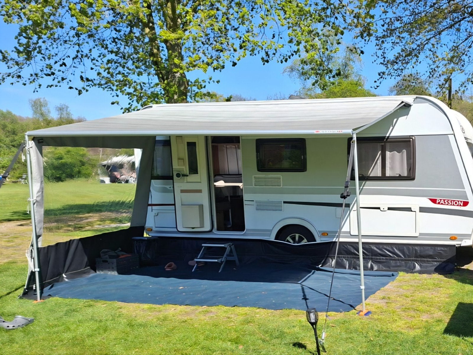 Fiamma Caravanstore XL 410 Royal Grey zakluifel z.g.a.n., Ophalen, Zo goed als nieuw, Fiamma