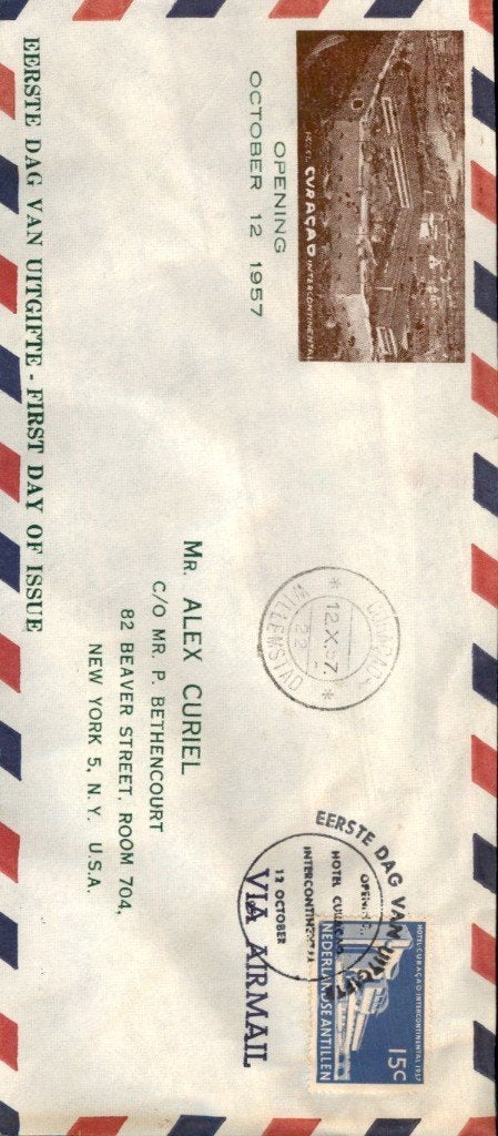Curacao - FDC - 1957, Verzenden, Envelop