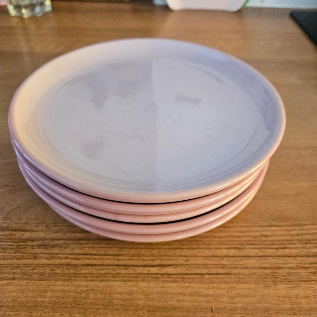 Leuke roze ontbijtborden 5 stuks, Ophalen of Verzenden, Aardewerk, Overige stijlen, Bord(en)
