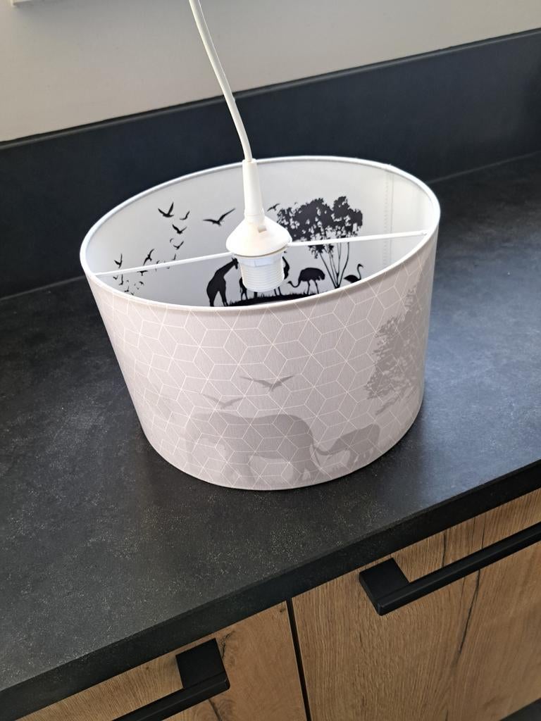 Kinder Hanglamp met safari thema, 25 tot 50 cm, Safari, Jungle, Kinderkamer, Rond, Ophalen of Verzenden