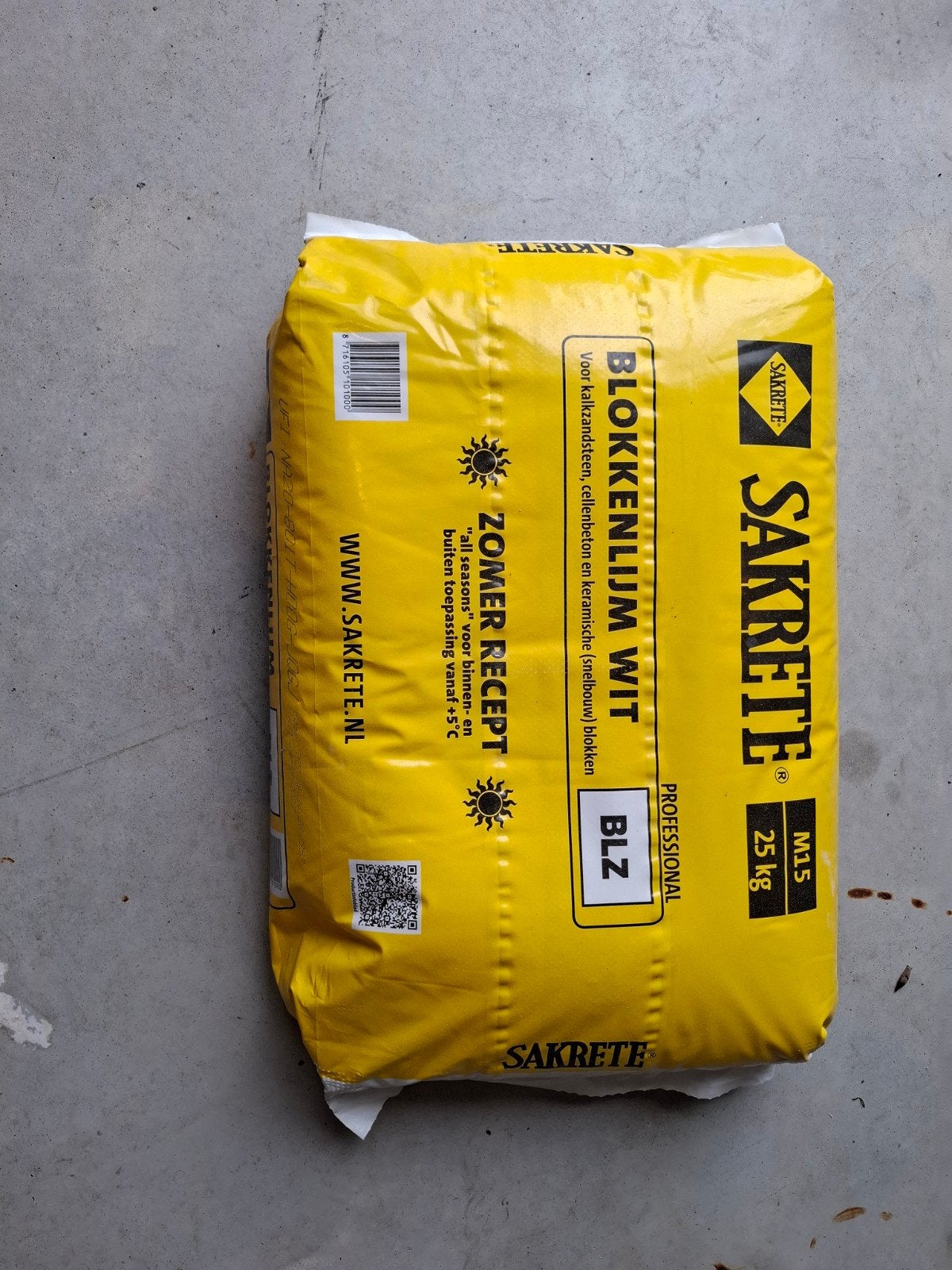 Sakrete Blokkenlijm Wit - 1 zak (25 kg), Ophalen, Nieuw