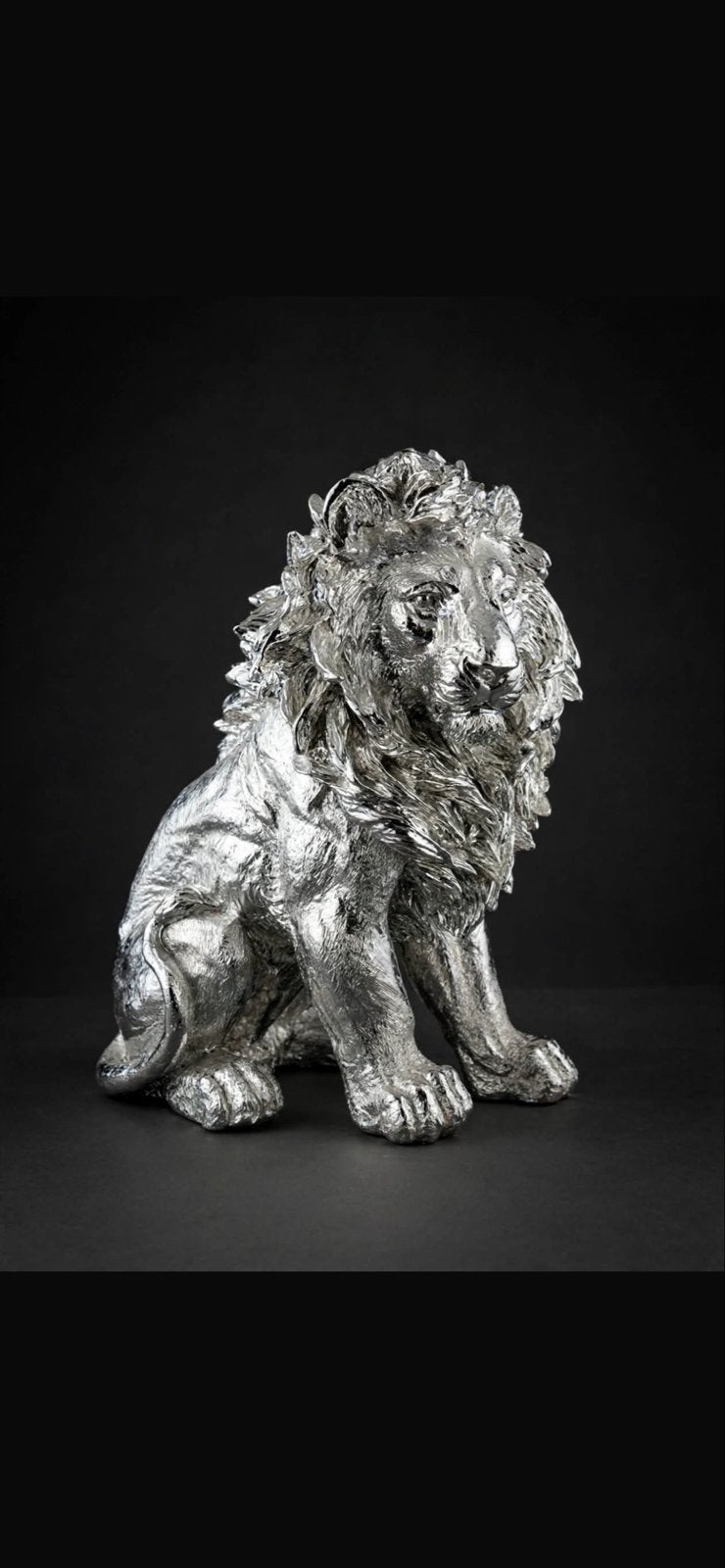 Luxe set van 4 verzilverde beelden: leeuw, olifant, kameel,, Zilver, Kunststof, Beeld, Klassiek