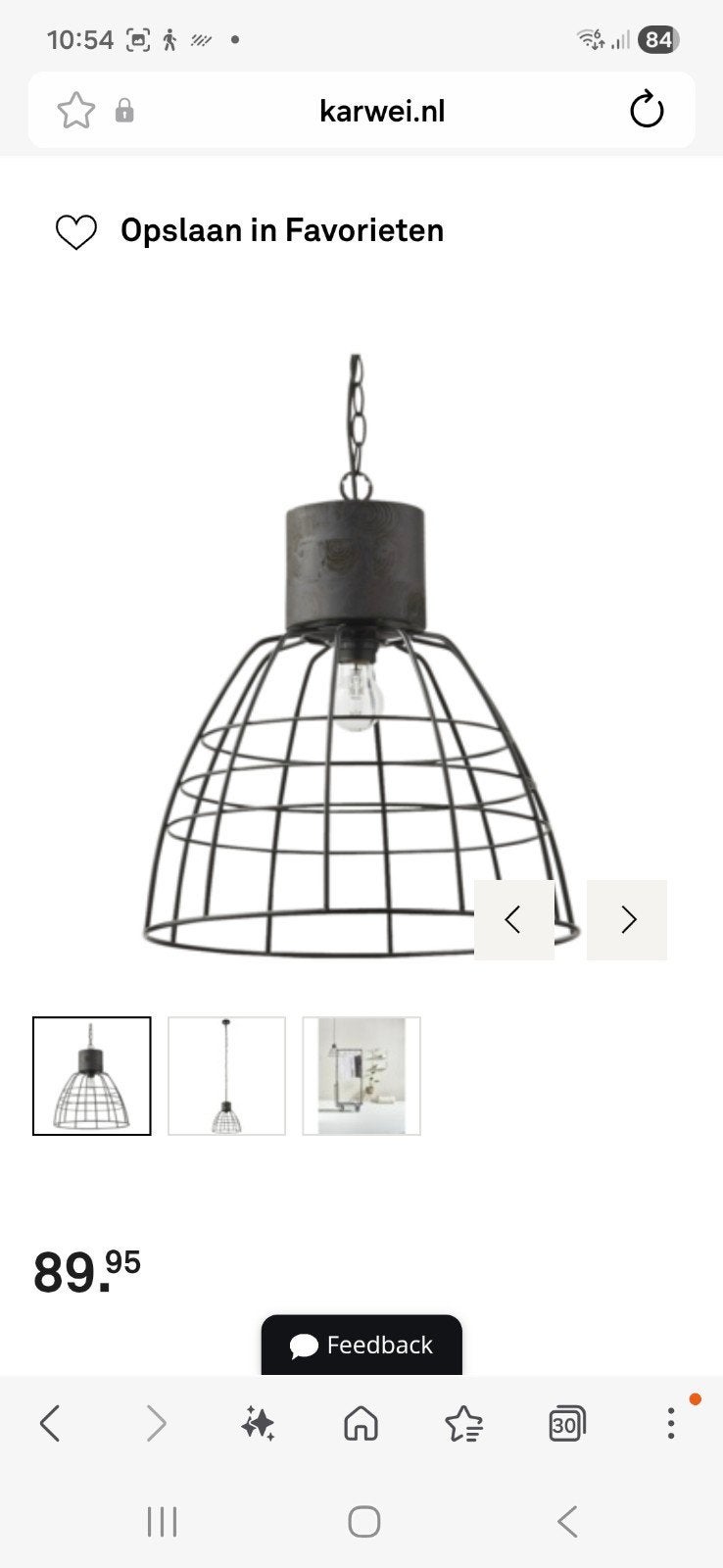 Hanglampen, Huis en Inrichting, Lampen | Hanglampen, Ophalen, Zo goed als nieuw, Minder dan 50 cm