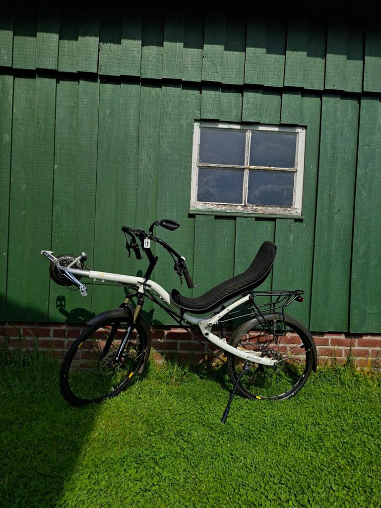 Nazca Gaucho 26 inch ligfiets met extra's, Gebruikt, Bovenstuur, Schijfrem, Ophalen