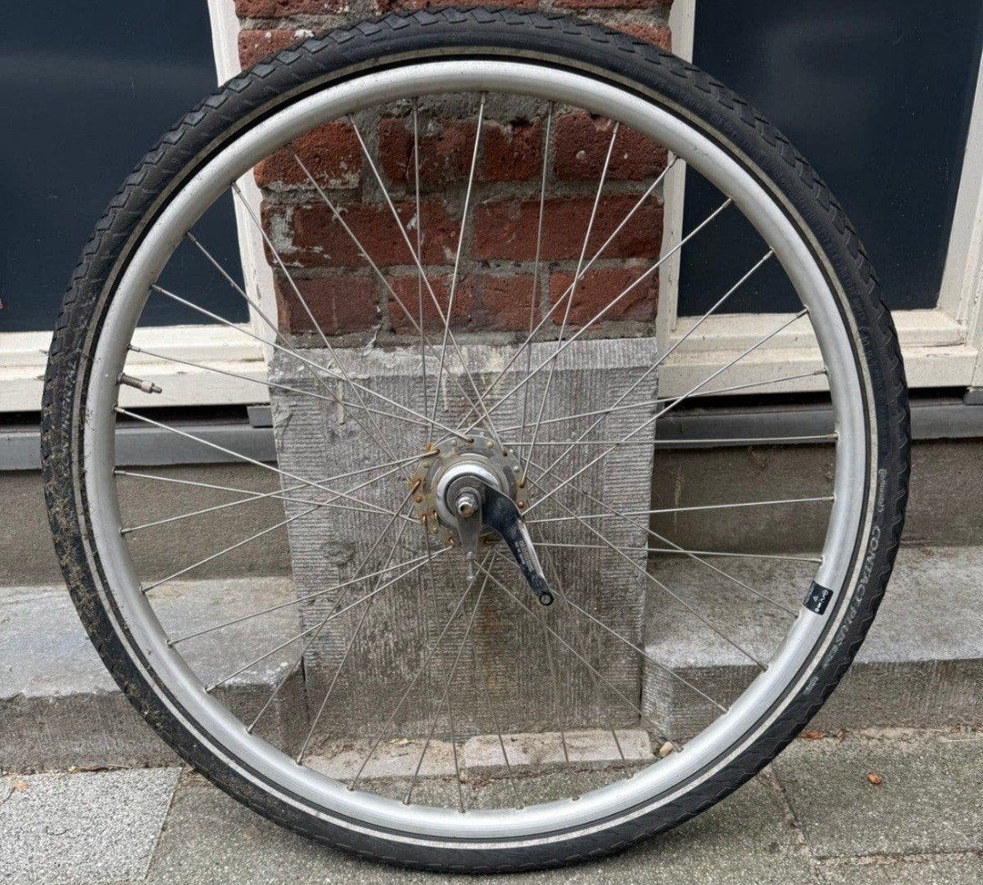 achterwiel 28 inch met terugtraprem en 7 versnellingen, Fietsen en Brommers, Shimano Nexus, Zo goed als nieuw, Aluminium, Stadsfiets