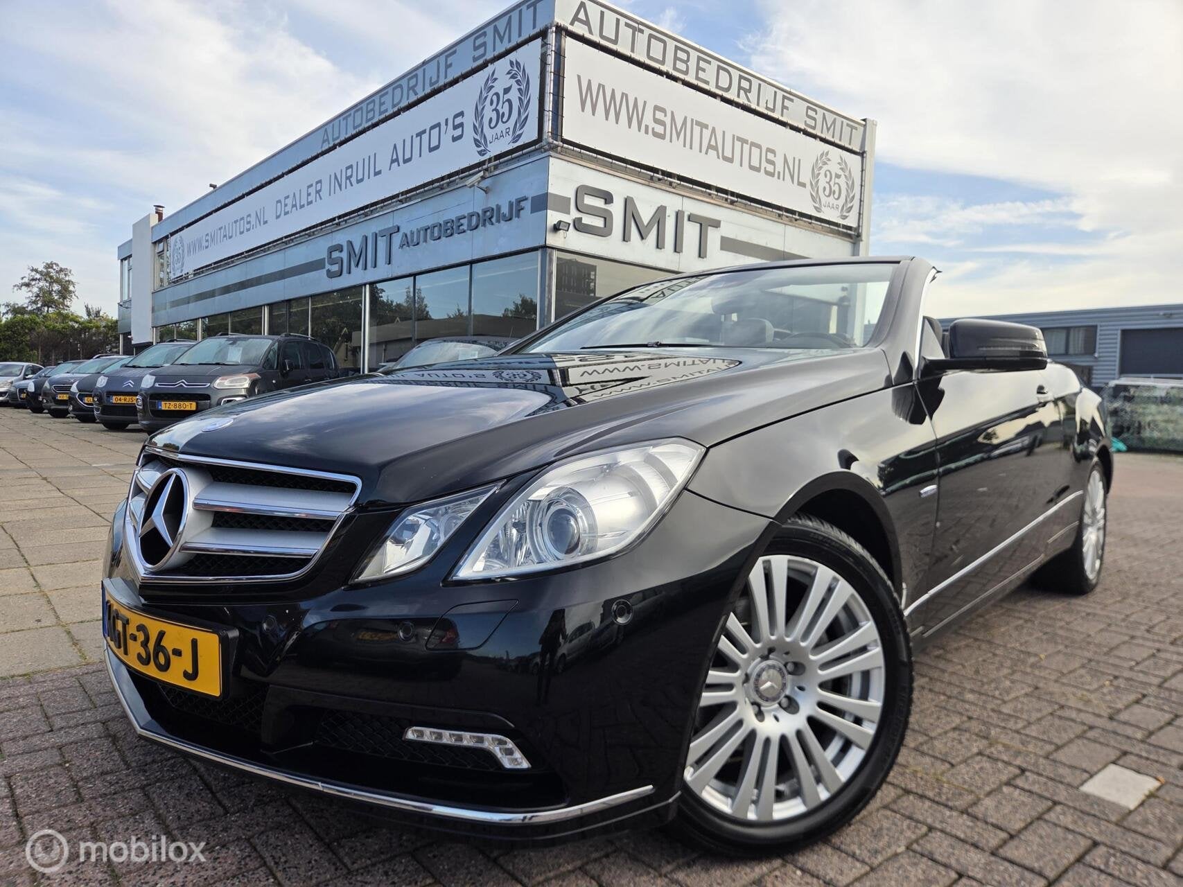 Mercedes E-klasse Cabrio 200 CGI Elegance Aut/Leder/Xenon/Na, Auto's, Achterwielaandrijving, Zwart, 4 cilinders, Cabriolet