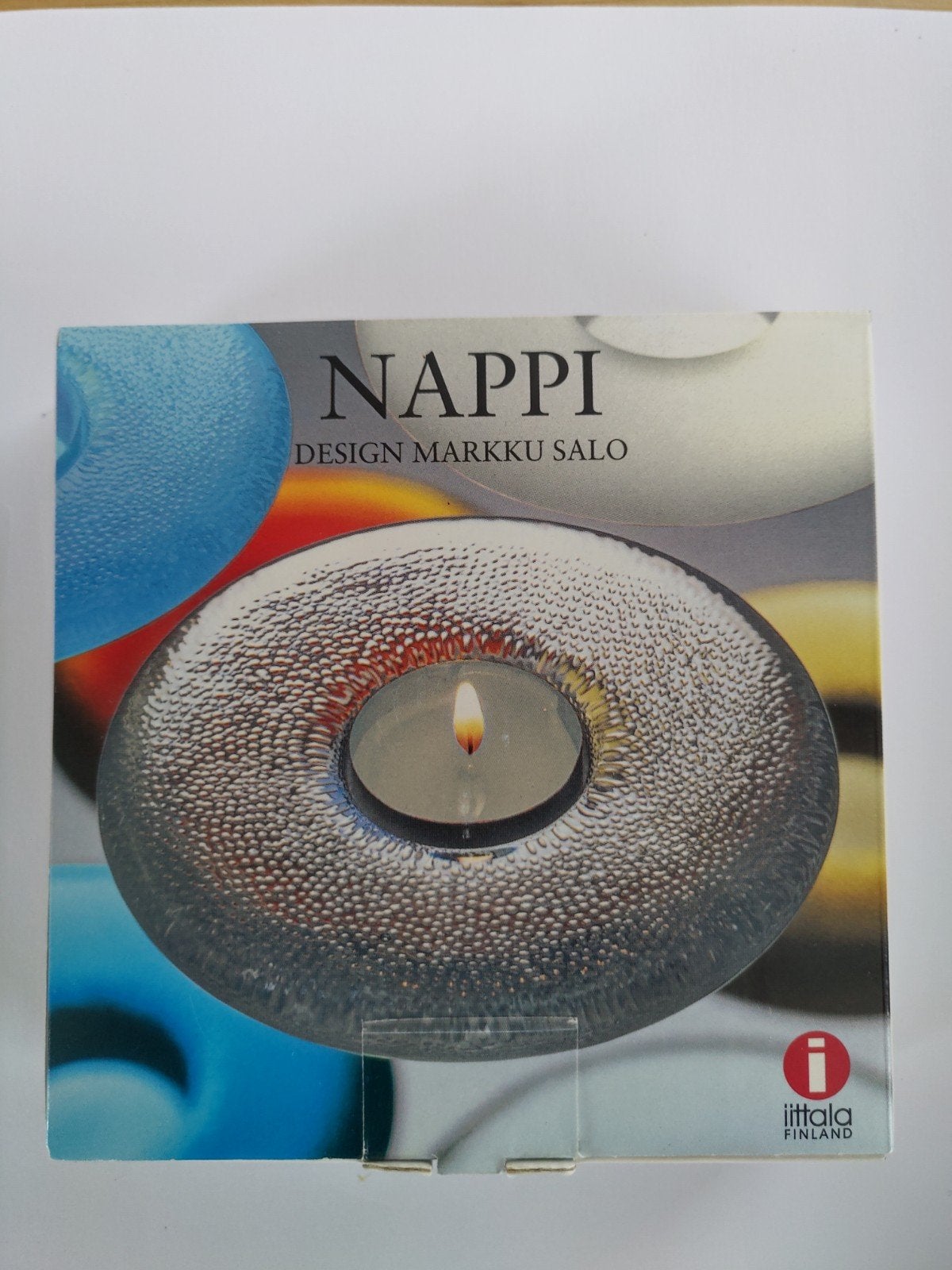 Iittala Nappi theelicht houder Markku Salo, nieuw in doos, Wit, Waxinelichthouder, Nieuw, Ophalen of Verzenden