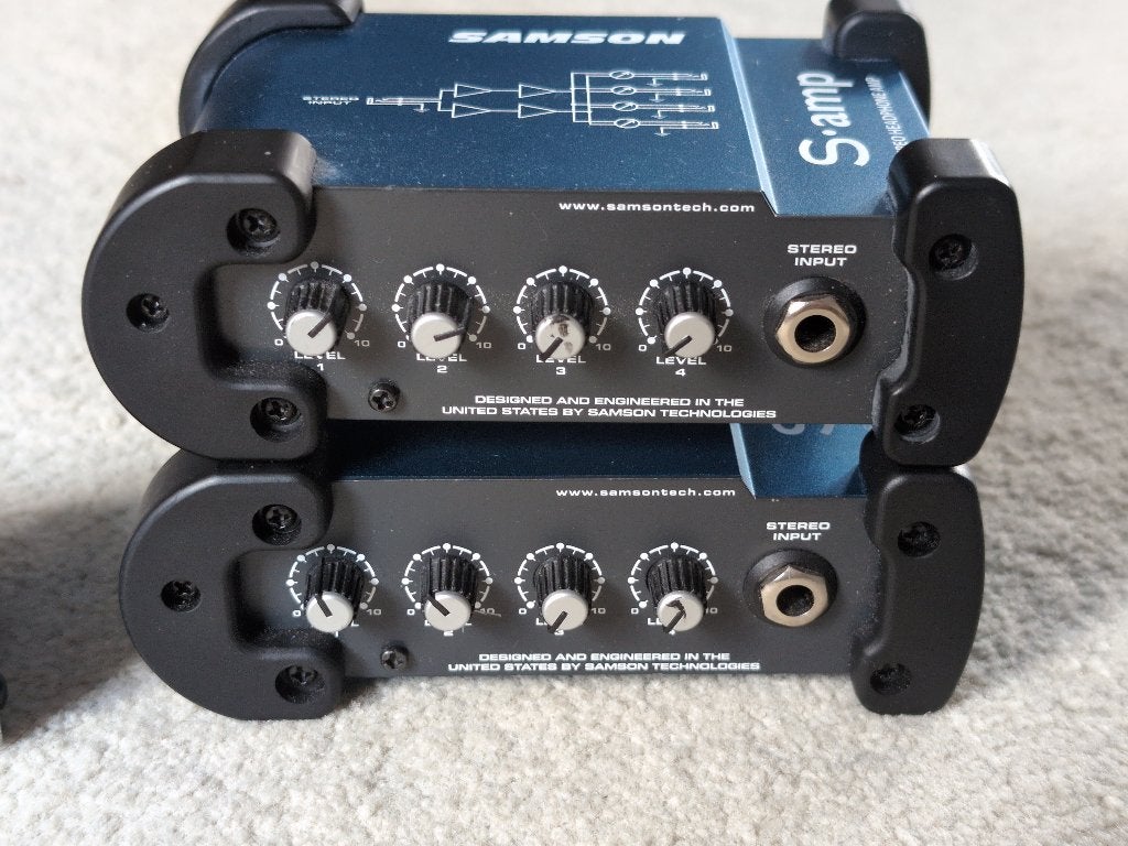 Samson S.amp Stereo Hoofdtelefoonversterker (2 stuks), Ophalen of Verzenden, Gebruikt, Minder dan 500 watt, Overige typen