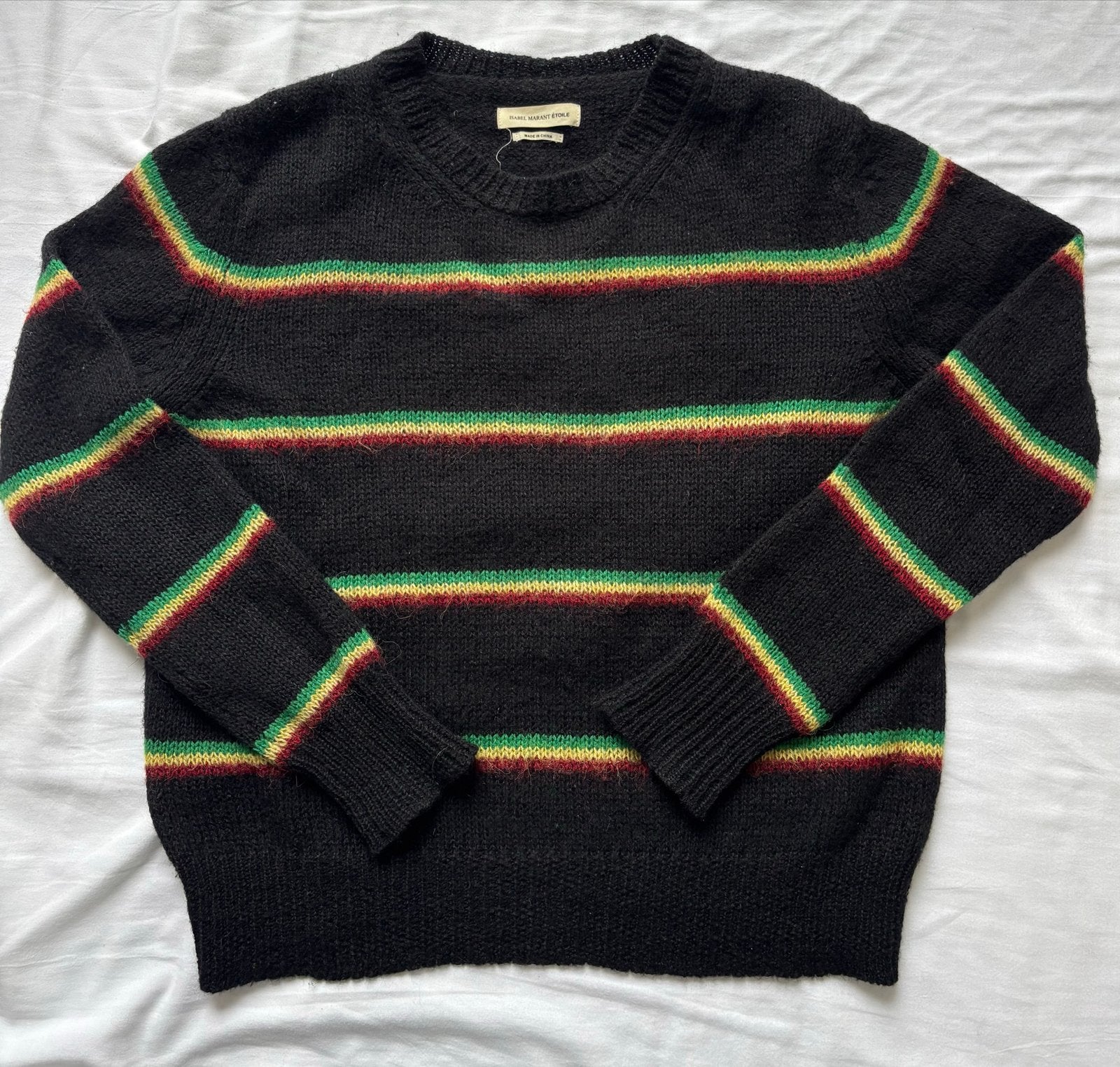 Isabel Marant Etoile Goya Striped Knit Sweater- fr 36, Ophalen of Verzenden, Zo goed als nieuw, Maat 46 (S) of kleiner, Zwart