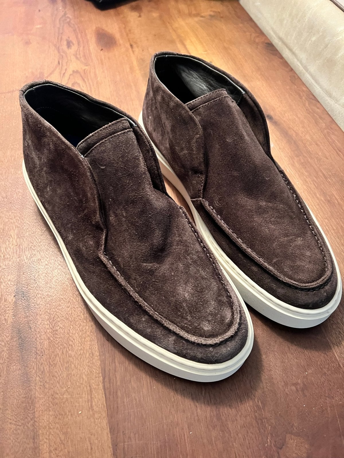 Giorgio donkerbruine suède loafers - Maat 41, Kleding | Heren, Schoenen, Ophalen of Verzenden, Zo goed als nieuw, Bruin, Loafers