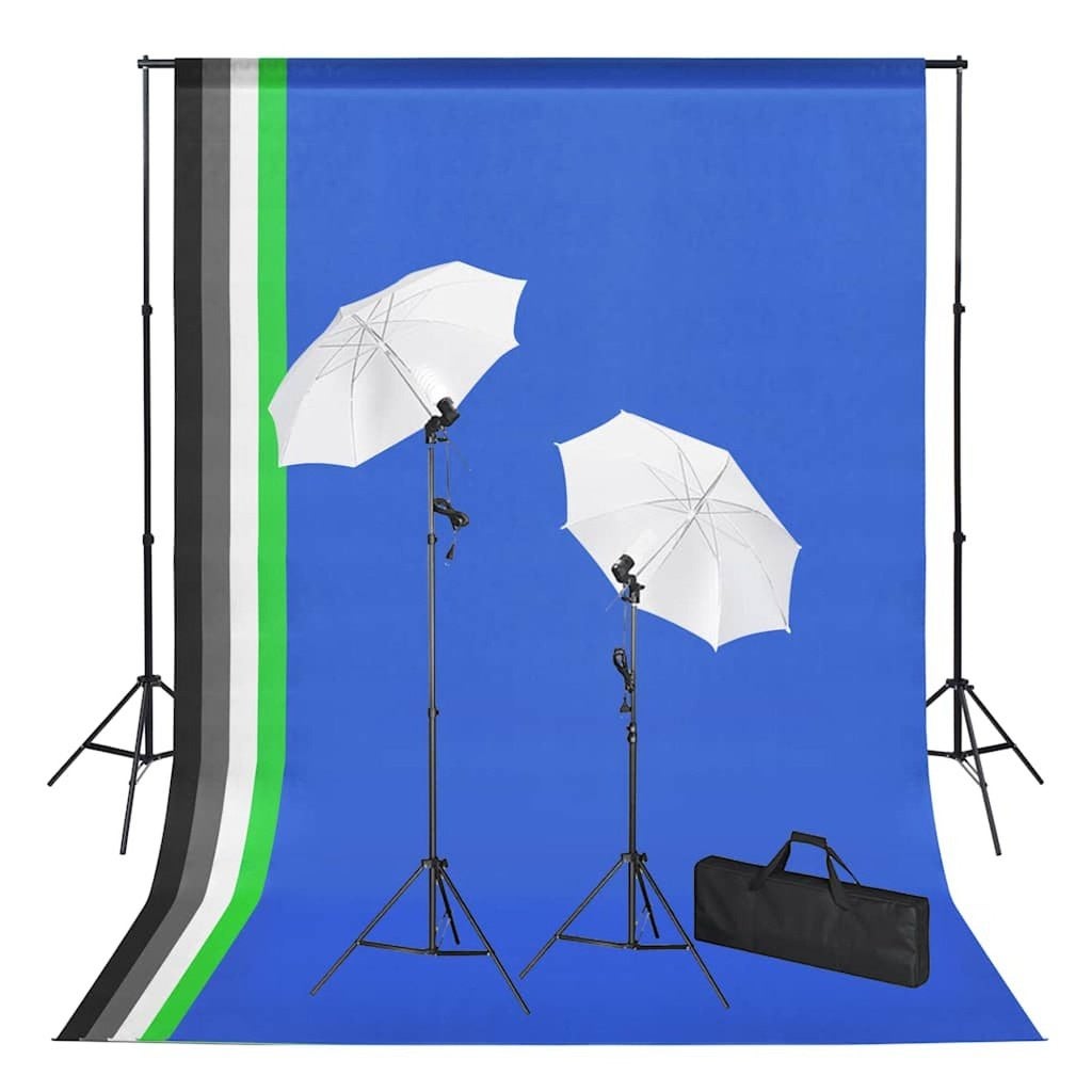 DEAL | Fotostudioset met achtergronden, lampen en paraplu's, Verzenden, Nieuw, Complete fotostudio