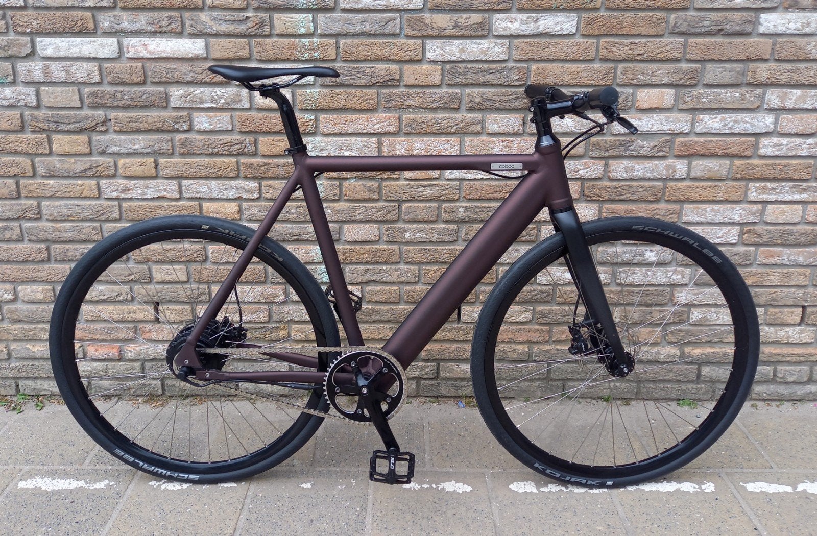 Coboc Brooklyn One/Fat - Elec. single speed racefiets, Aluminium, Zo goed als nieuw, 57 tot 61 cm, Schijfrem