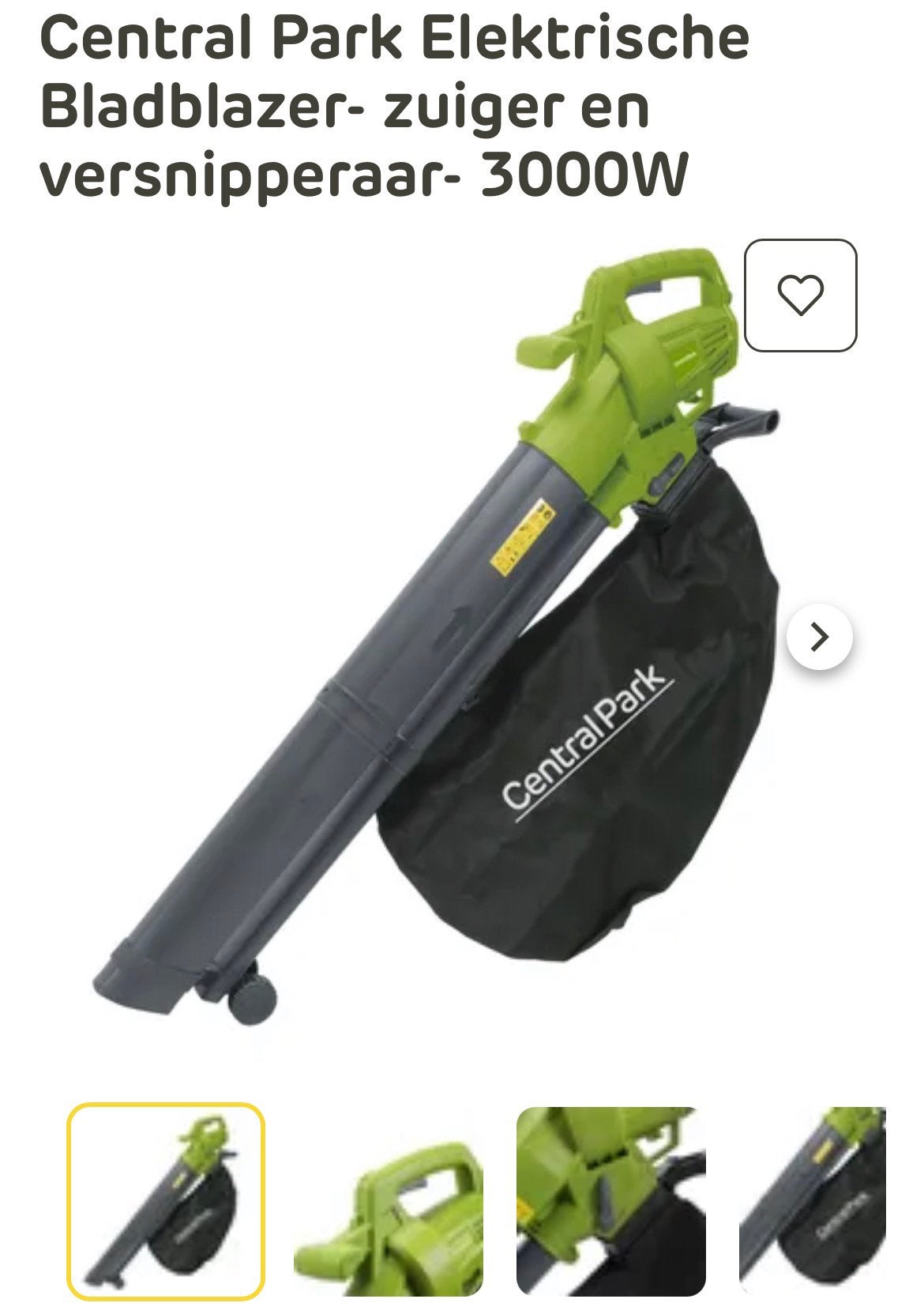 Elektrische bladblazer en zuiger nieuw!, Tuin en Terras, Bladblazers, Handgedragen, Ophalen of Verzenden, Zo goed als nieuw, Met opvangzak