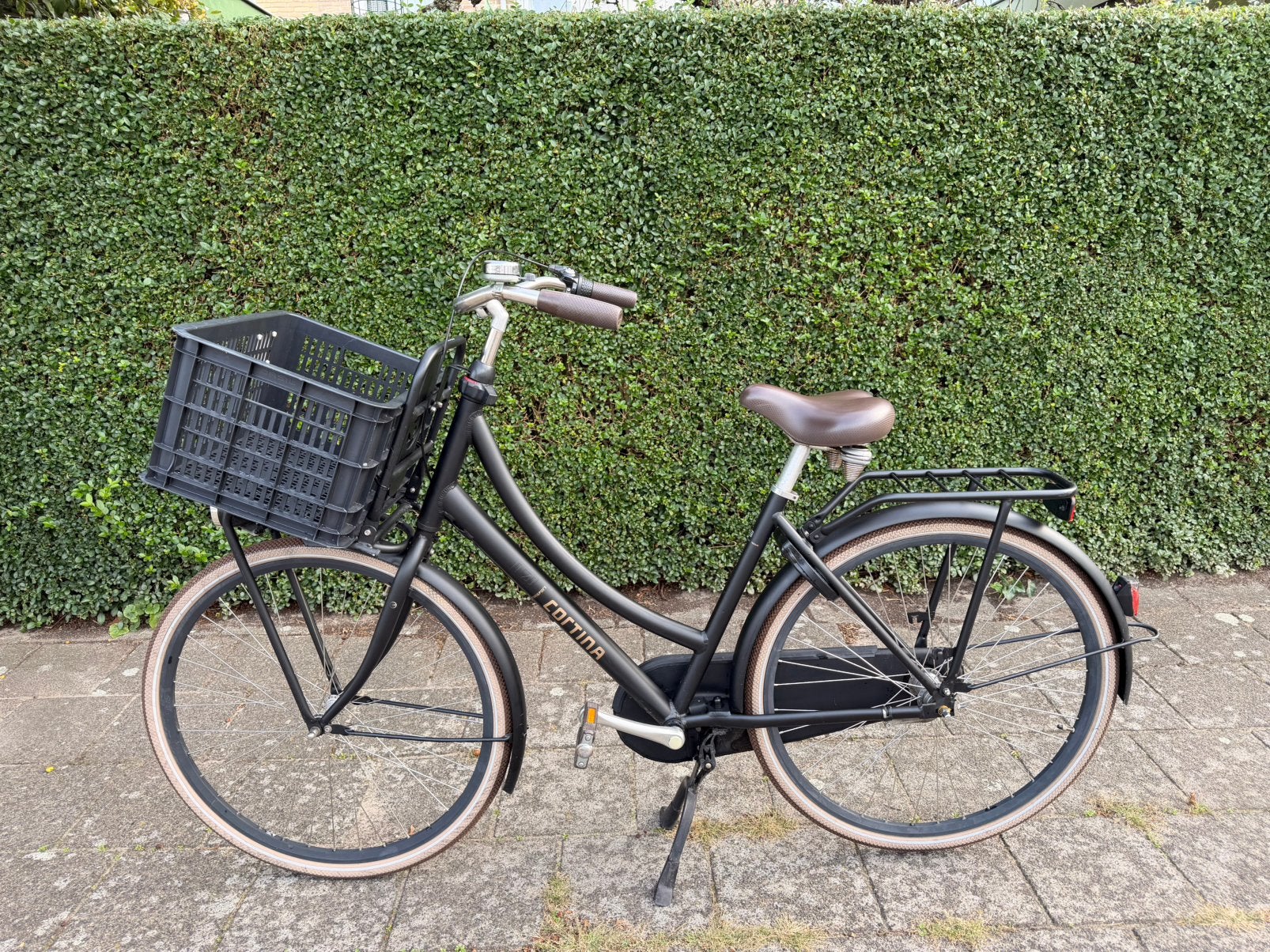 Cortina u4 3v omafiets 50cm met krat, Ophalen, Terugtraprem, Versnellingen, Zo goed als nieuw