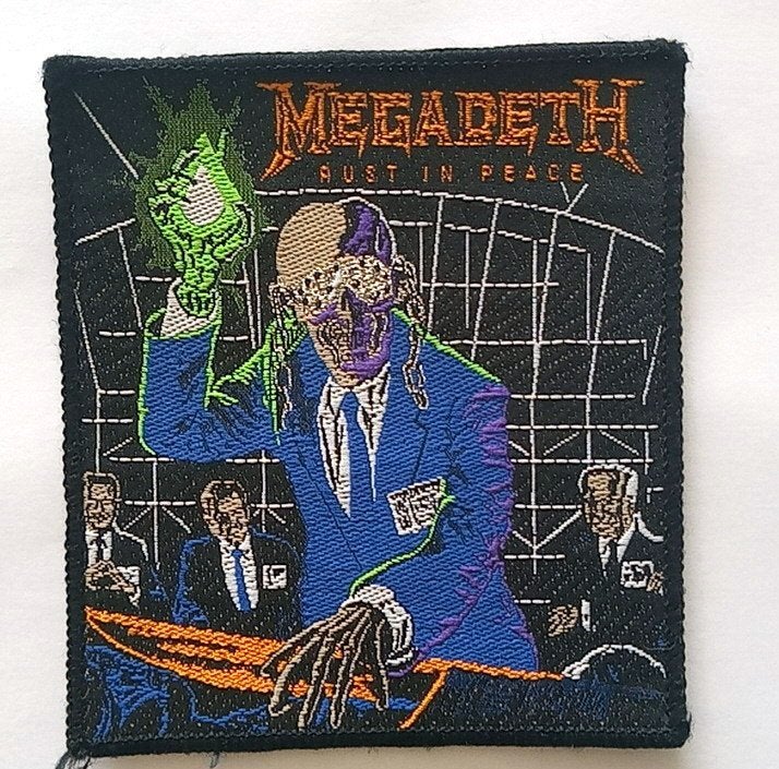 Megadeth vintage 1990 patch 14 rust in peace 10 x11 cm metal, Verzenden, Nieuw, Kleding