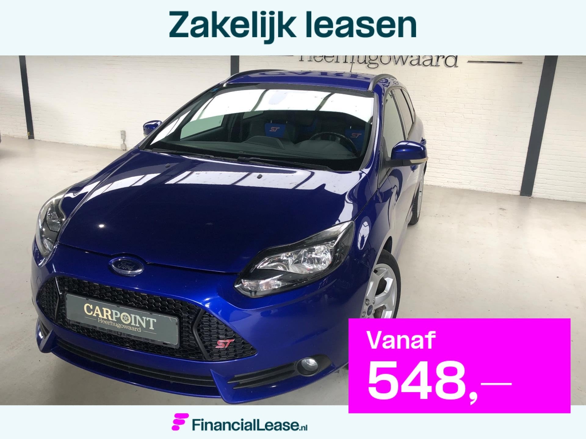 Ford Focus Wagon 2.0 EcoBoost ST-3 250 PK 2014 Recaro Cruise, Gebruikt, 4 cilinders, Blauw, Handgeschakeld
