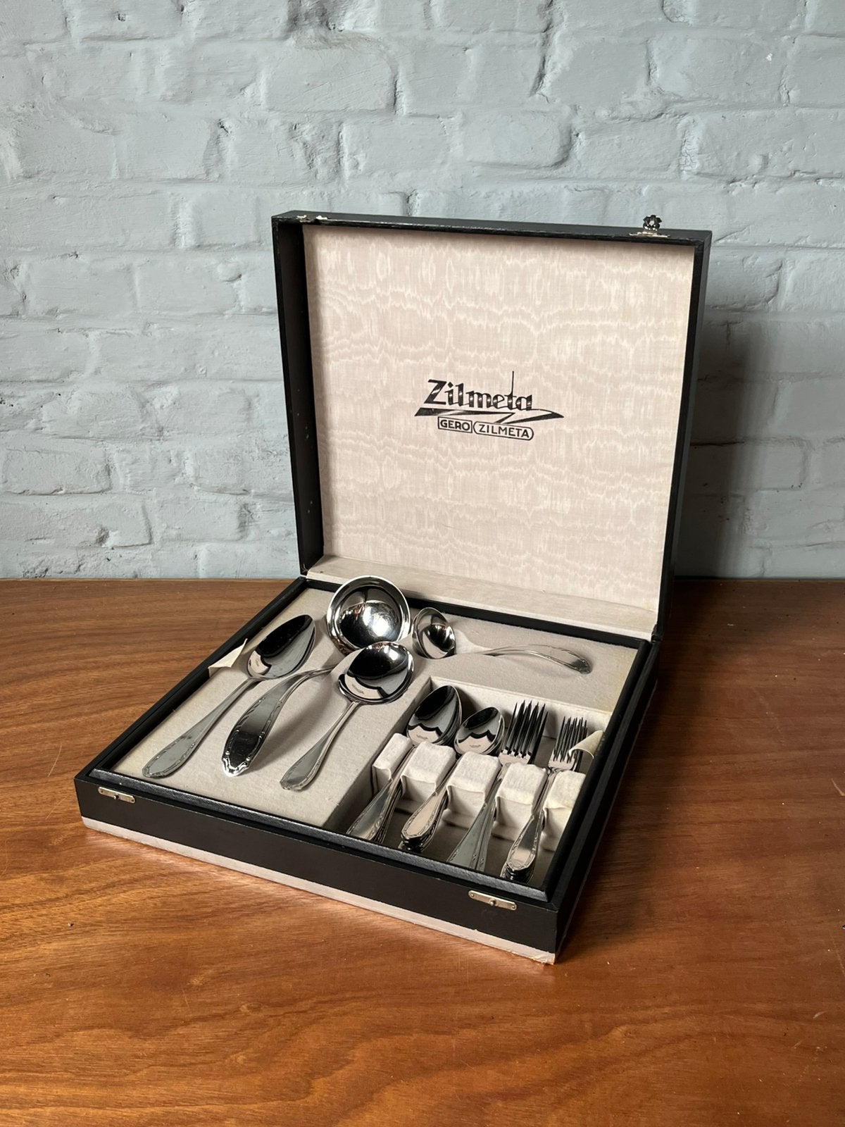 Vintage Gero Zilmeta bestekset bestek in originele cassette, Antiek en Kunst, Antiek | Bestek, Ophalen
