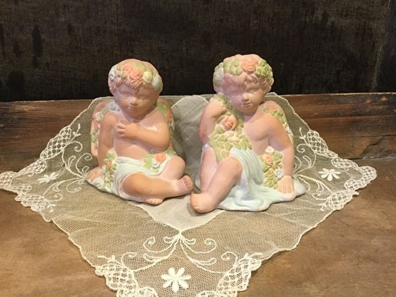 2 keramiek engeltjes, Ophalen of Verzenden, Dier