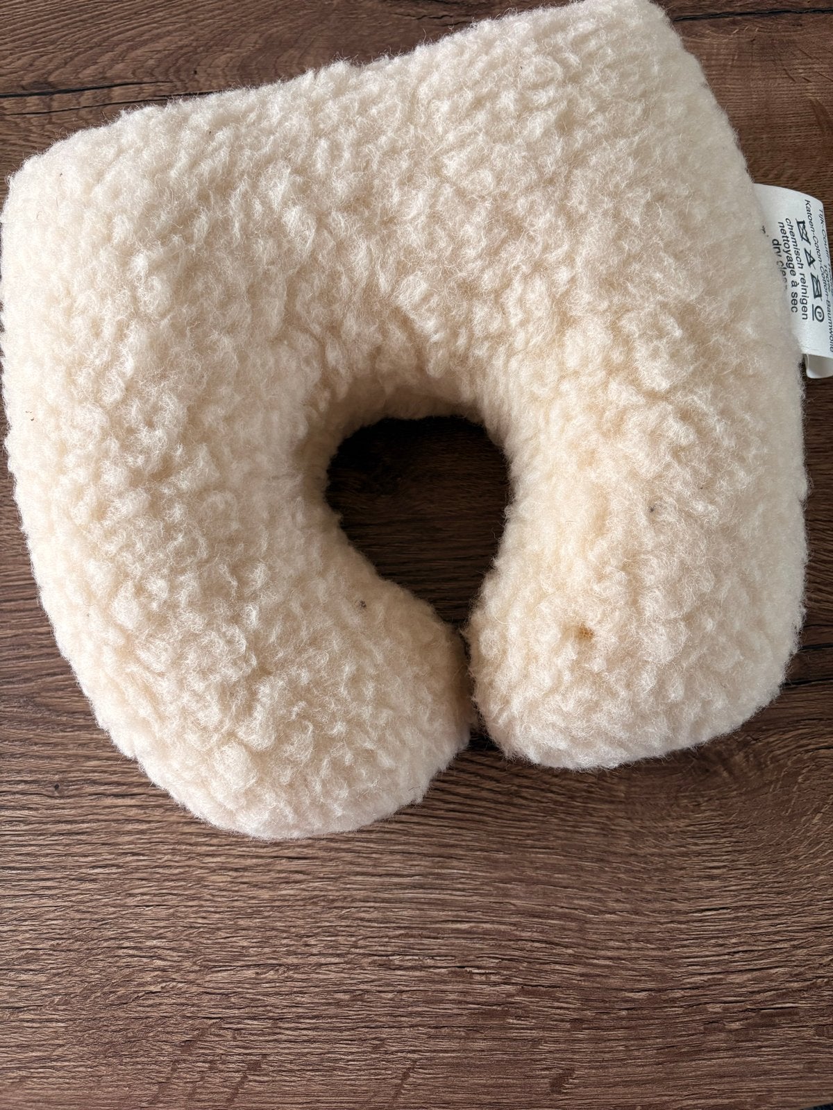Neksteunkussen van zuiver scheerwol - ideaal voor reizen, Ademend, Beige, Ophalen of Verzenden, Zo goed als nieuw